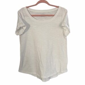 Talbots Woman’s White Cotton Short Sleeve T-Shirt - Size Med. Like New PTP 18.5”